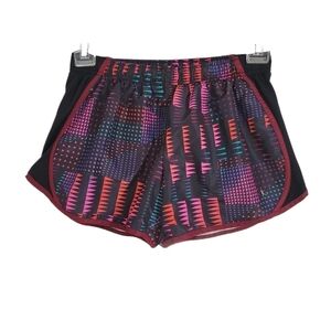 Danskin Now Maroon Geometric Running Athletic Shorts